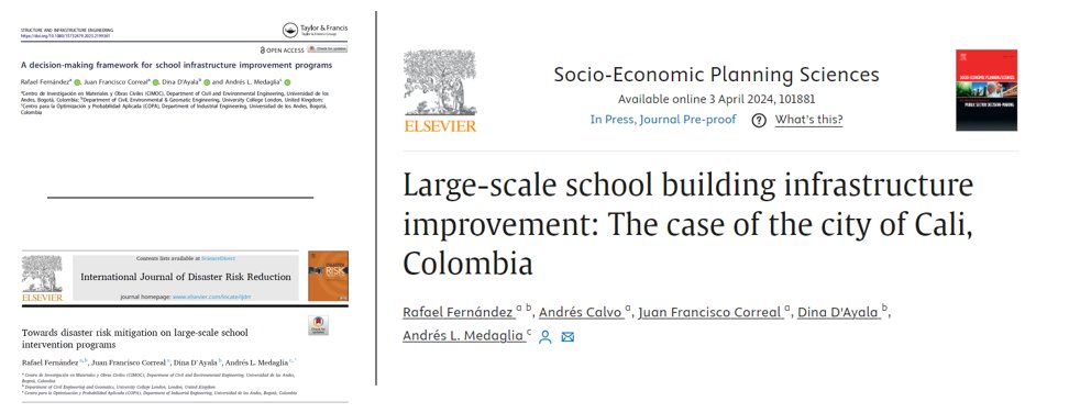 Check out this recent and comprehensive COPA research on robust methodologies to support decision-making for school infrastructure improvement: copa.uniandes.edu.co/en/8-news/120-…