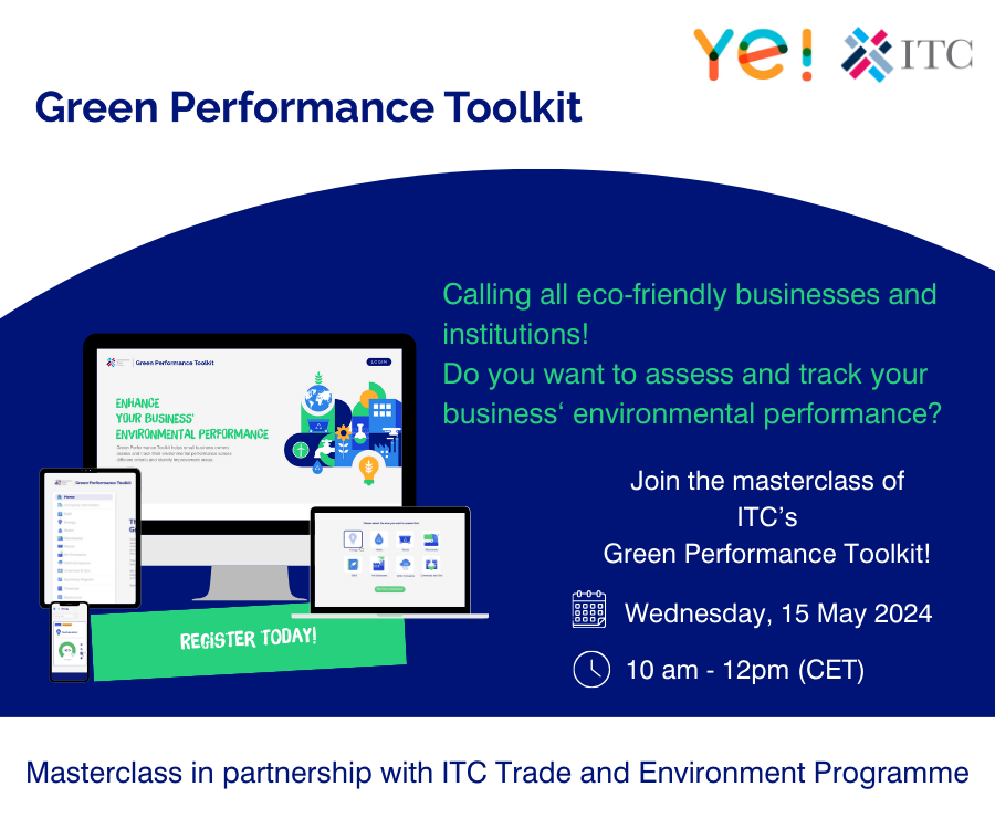 🌿 Calling all eco-friendly businesses & institutions! Are you ready to take your environmental performance to the next level? Join @ye_community for an insightful webinar on our Green Performance Toolkit, happening on Wed, 15 May 🙌 Register now 🔗 intracen.zoom.us/meeting/regist…