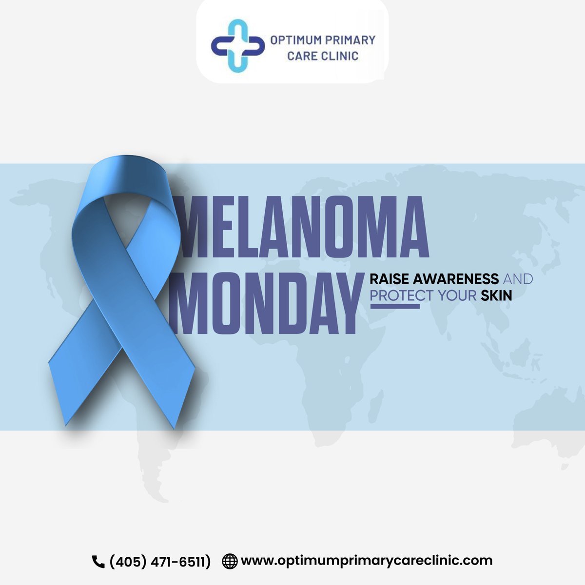 Come along with us At Optimum Primary Care in our efforts to endorse Melanoma Monday.✨🎗
We emphasize the importance of sun safety and increase awareness about maintaining healthy skin. 
#MelanomaMonday #HealthySkin #SkinCancerPrevention #OptimumPrimaryCare