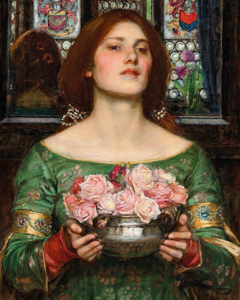 Gather Ye Rosebuds While Ye May. (1908) John William Waterhouse.🖌️🌹 (1849-1917)