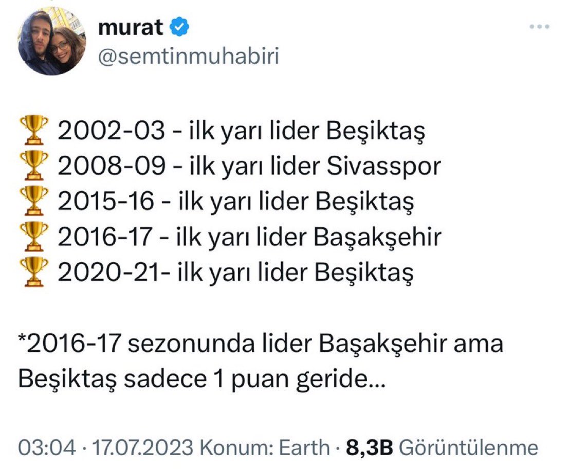 Beşiktaş yine macera arar, yine bilinmeze yelken açarsa; adaptasyon süreci sancılı geçer. O süreç sancılı geçerse de; Beşiktaş şampiyon olamaz.

30 senedir, ilk yarıda GS veya FB lider olunca BJK şampiyon olamıyor. Buna “tesadüf” diyemezsiniz. Bu; BJK geriden gelemiyor demek.