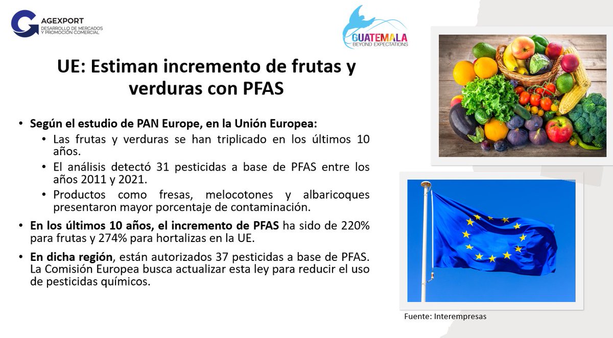 Estudio de la Red de Acción de Pesticidas (PAN Europe), solicita prohibir los #PFAS en la #agricultura. #UnionEuropea #UE #sustancias @LPAJimenez @AGEXPORTGT