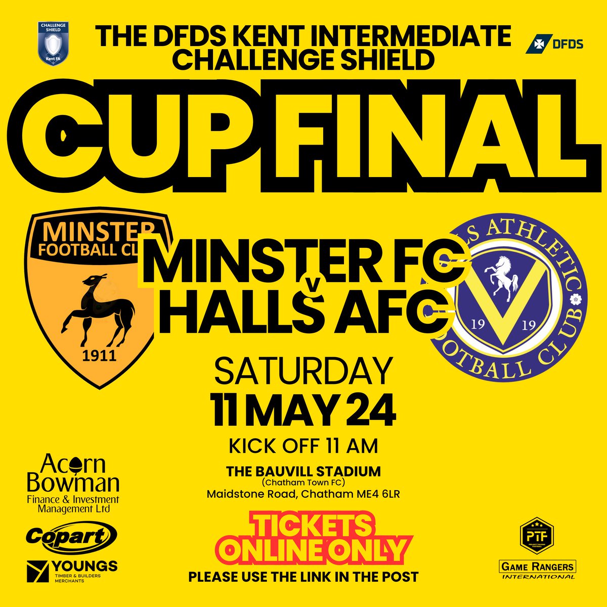 MinsterFC1911's tweet photo. IT'S CUP FINAL TIME !!

We face @HAFCOfficial in the @KentFA @dfds_ukire Intermediate Challenge Shield Final next Saturday.

Please note that tickets are online only - no paying on the gate on the day. 

The ticket link is here : 
https://t.co/I9pQkCpNf2 https://t.co/PkNFJvf6ws