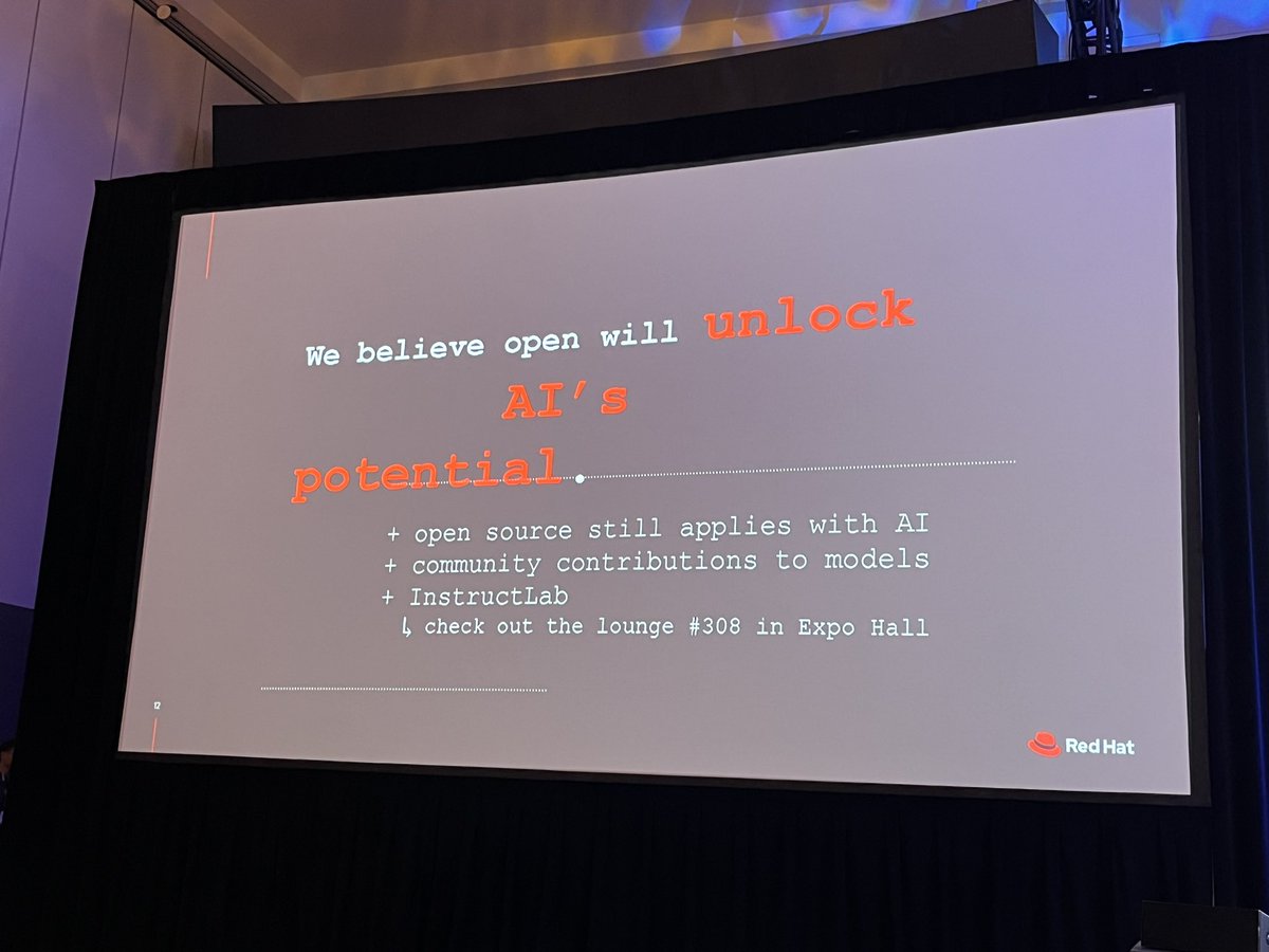 Erwan Gallen (@egallen) on Twitter photo Kicking off #RedHatSummit Community Day with Chris Wright <a href="/kernelcdub/">Chris Wright</a>, Red Hat CTO, and <a href="/asheshbadani/">Ashesh Badani</a> , Red Hat Chief Product Officer: We believe open will unlock AI’s potential. The InstructLab project is available now: a community-based approach to build truly open source LLMs. Kicking off #RedHatSummit Community Day with Chris Wright <a href="/kernelcdub/">Chris Wright</a>, Red Hat CTO, and <a href="/asheshbadani/">Ashesh Badani</a> , Red Hat Chief Product Officer: We believe open will unlock AI’s potential. The InstructLab project is available now: a community-based approach to build truly open source LLMs.