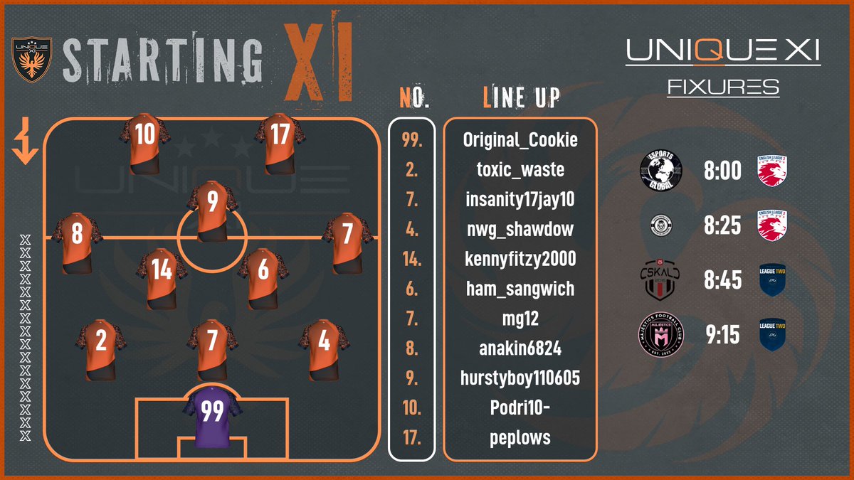 Unique XI (@vpg_uniquexi) on Twitter photo MATCHDAY 7 Lineup and Fixtures
Good luck to our opponents
<a href="/OfficialVPG/">Virtual Pro Gaming</a> <a href="/VPGEurope/">Virtual Pro Gaming | Europe</a> <a href="/VPGUK/">VPG UK Leagues</a> MATCHDAY 7 Lineup and Fixtures
Good luck to our opponents
<a href="/OfficialVPG/">Virtual Pro Gaming</a> <a href="/VPGEurope/">Virtual Pro Gaming | Europe</a> <a href="/VPGUK/">VPG UK Leagues</a>