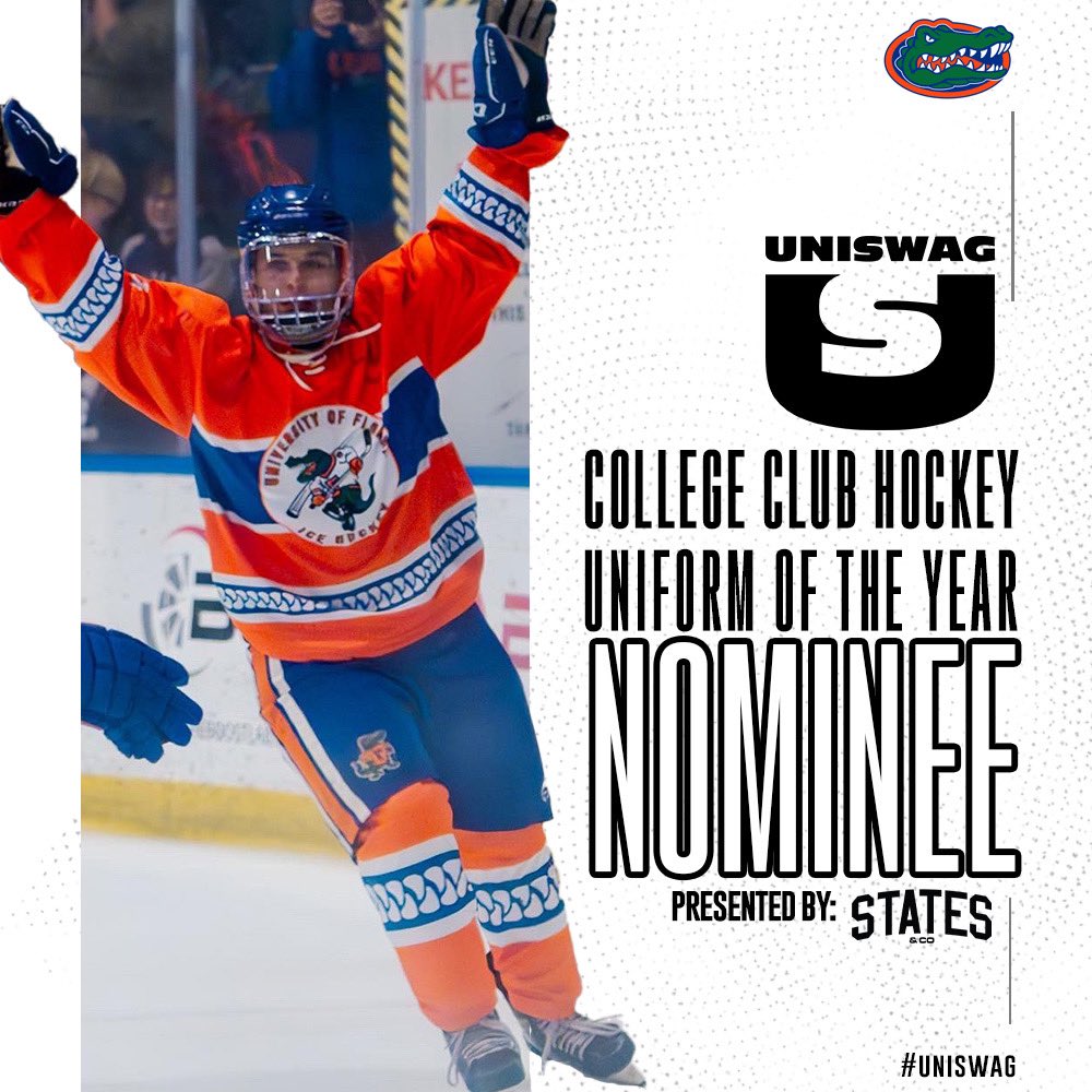 UNISWAG College Club Hockey Uniform of the Year Nominee presented by States & Co @ufhockey is up for the best uniform of the 2023-24 College Club Hockey season! Click here to vote: bit.ly/2sHF6u9 #uniswag