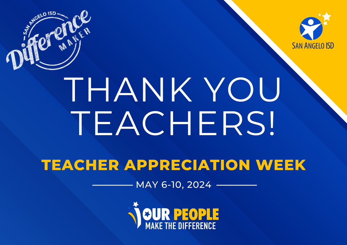 It’s Teacher Appreciation Week! Our #DifferenceMaker educators dedicate countless hours to teaching & caring for our students. We lift up & honor our teachers who touch the minds of students. Join us by celebrating & thanking a teacher! #ThankATeacher #OurPeopleMakeTheDifference