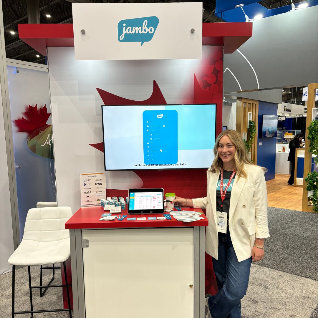 We're excited to be on-site at the Offshore Technology Conference in Houston. Stop by the Jambo booth in the Canadian pavillion 🍁and say hello to Sarah and Ward! @OTCevents #OTC2024

Ready to discuss your #StakeholderEngagement challenges? Book a meeting: hubs.ly/Q02w8KHY0