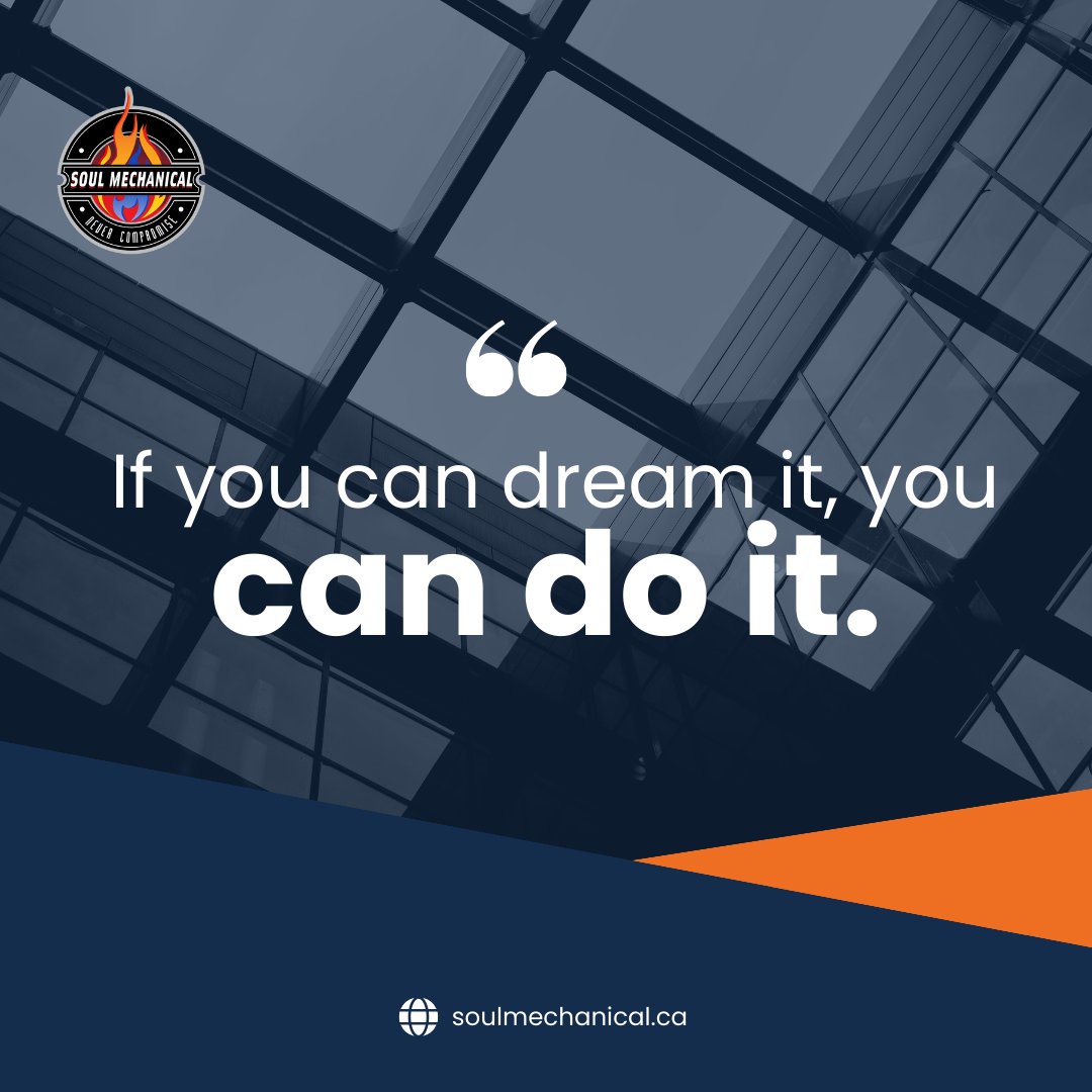 Your dreams are the fuel that propels you forward. Embrace them, pursue them, and watch them become your reality.  💭✨ 

#DreamBig l #BusinessGoals #DreamsToReality #BusinessExcellence#BusinessSuccess  #SoulMechanical   #MechanicalSolutions  #Plumbing #HVAC