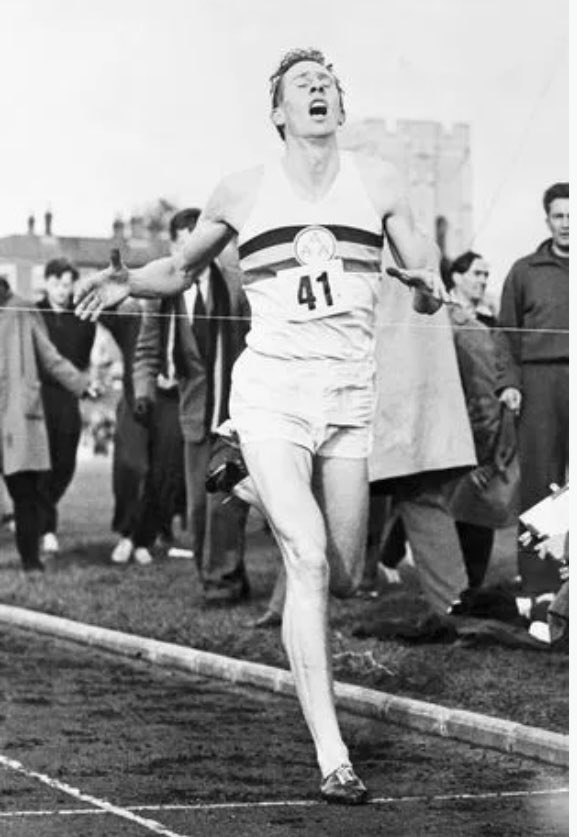 70 years ago today Sir Roger Bannister broke the 4 minute mile record in Oxford helped by pacemaker, Chris Brasher who co founded The London Marathon. Do you know that the race is 26 miles and 385 yards? – the distance from Windsor Castle to the 1908 Olympic stadium London.