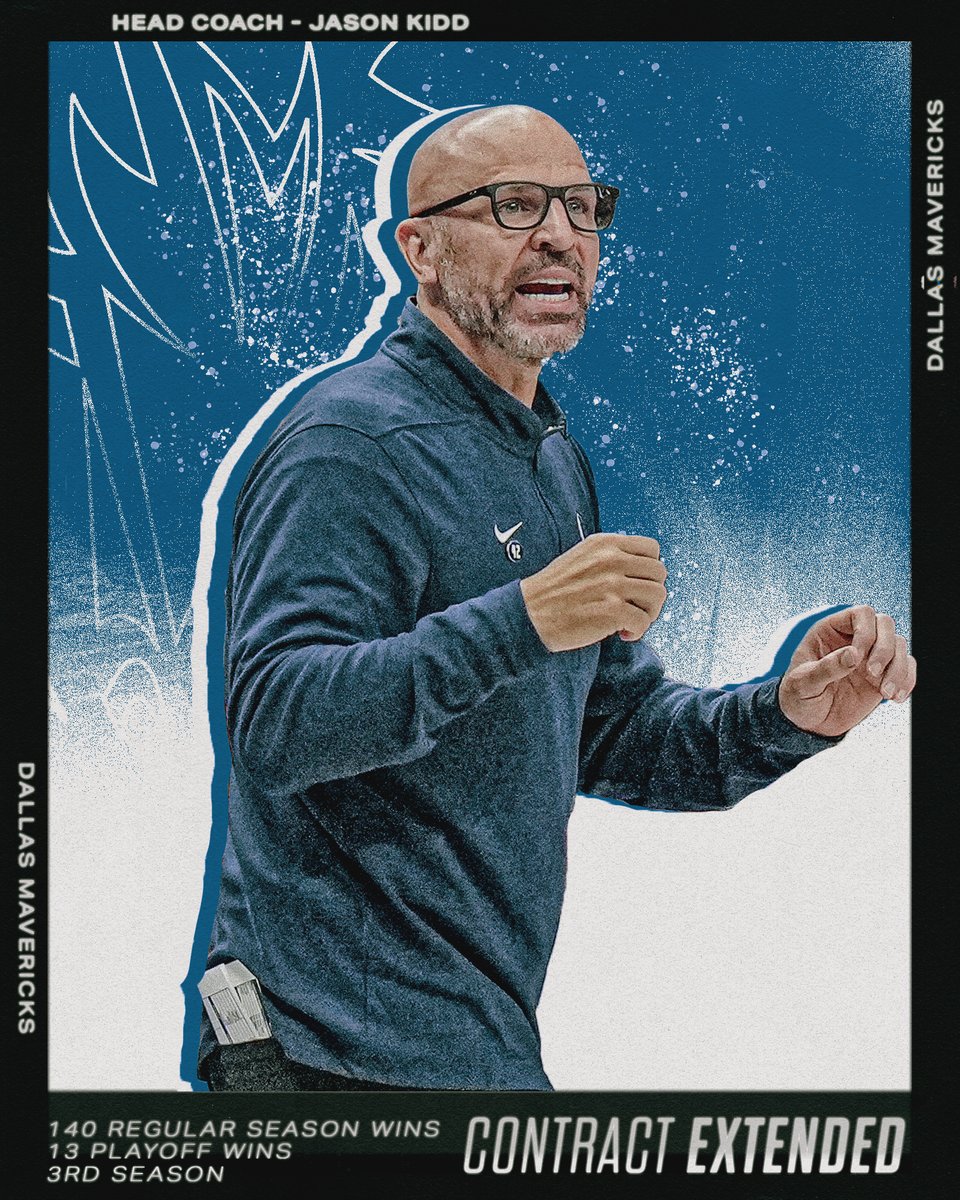 That's our coach 🫡

We have signed @RealJasonKidd to a multi-year contract extension.

#MFFL