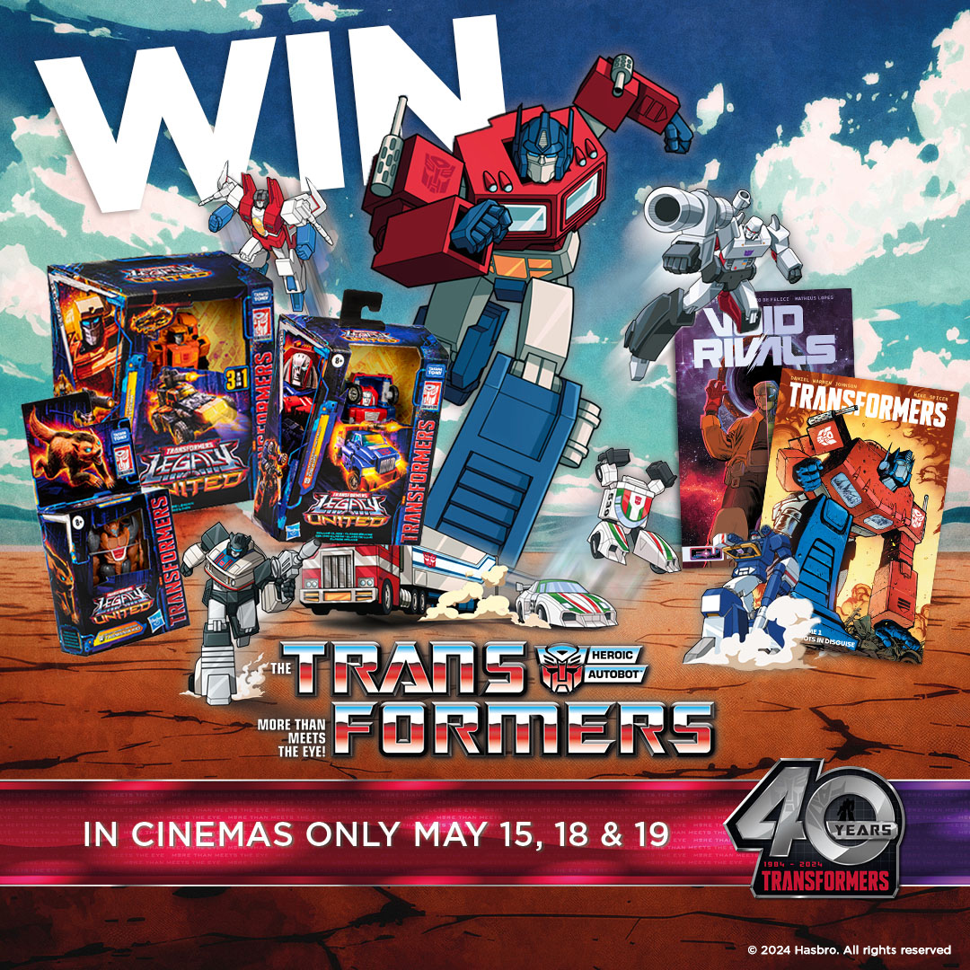 REPOST FOR A CHANCE TO WIN! To celebrate 40 years of #TheTransformers, we're teaming up with @Skybound to give away a terrific Transformers bundle! 🤖 Enter by 23:59 19/05/24. T&Cs apply: bit.ly/3UmxdXD 🎟 bit.ly/BookTransforme…