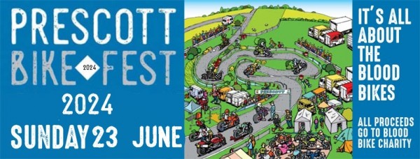 COMPETITION: WIN 1 of 5 Pairs of Tickets for the Prescott Bike Festival 2024 taking place on the Sunday June 23rd 2024. IT'S ALL ABOUT THE BLOOD BIKES Enter here: glos.info/competitions