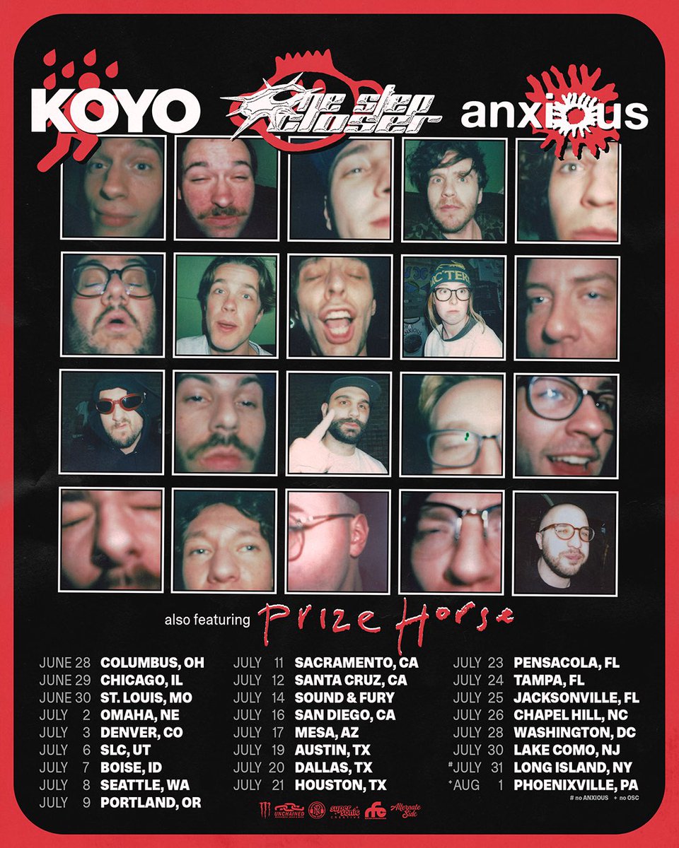 Full US triple headliner with Anxious, OSC, and our good friends in Prize Horse on all dates. Tickets on sale Friday @ 10:00 AM local time.