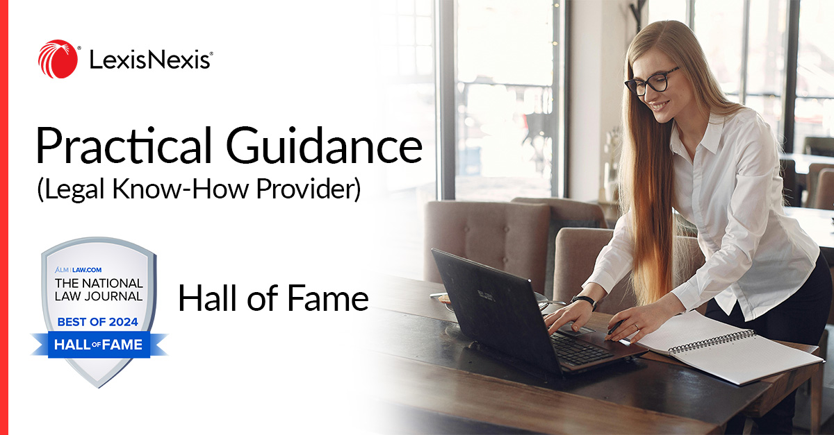 LexisNexis Practical Guidance has clinched a prestigious spot in the Legal Know-How Provider Hall of Fame by the National Law Journal, marking three consecutive years of excellence in this category! bit.ly/3WfKCU8 @TheNLJ #LexisNexis