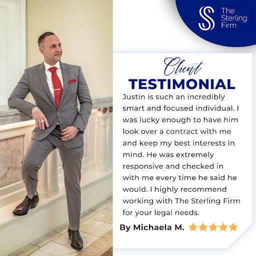 Check Out Michaela's Testimonial! She says Mr. Sterling is brilliant and focused. She said Justin was responsive and committed, and she highly recommends The Sterling Firm!

#contract #contractreview #contractdrafting #trademark #copyright