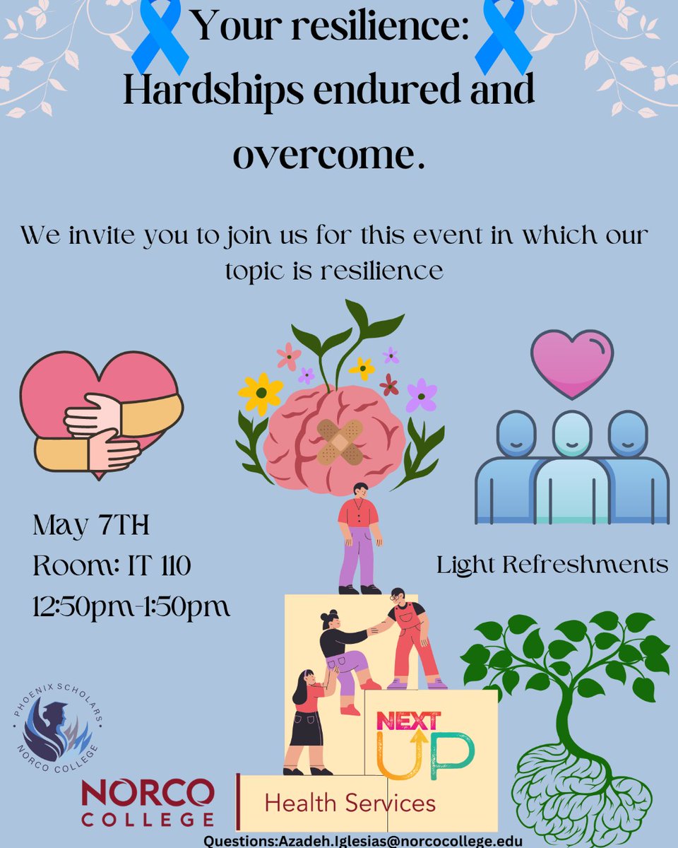 Join us in support of Foster Youth Awareness Month to discuss resiliency and overcoming hardships led by Norco College Health Center. #Fosteryouthawareness month