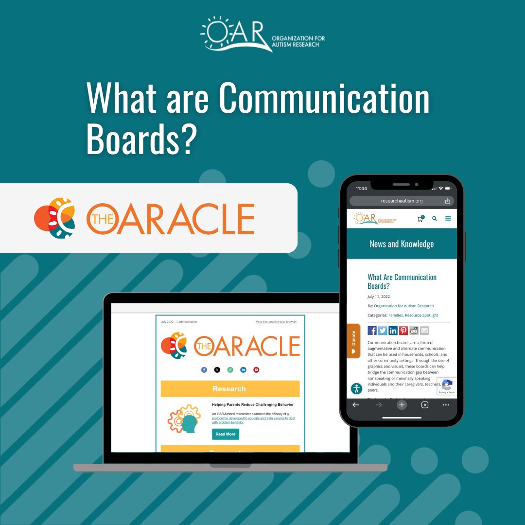 Our OARacle Newsletter has great articles for everyone in the autism community! Check out this Readers' Favorite about the use of communication boards for nonspeaking individuals. i.mtr.cool/hagyesertg Sign up for our monthly newsletter today! i.mtr.cool/seejanlawf