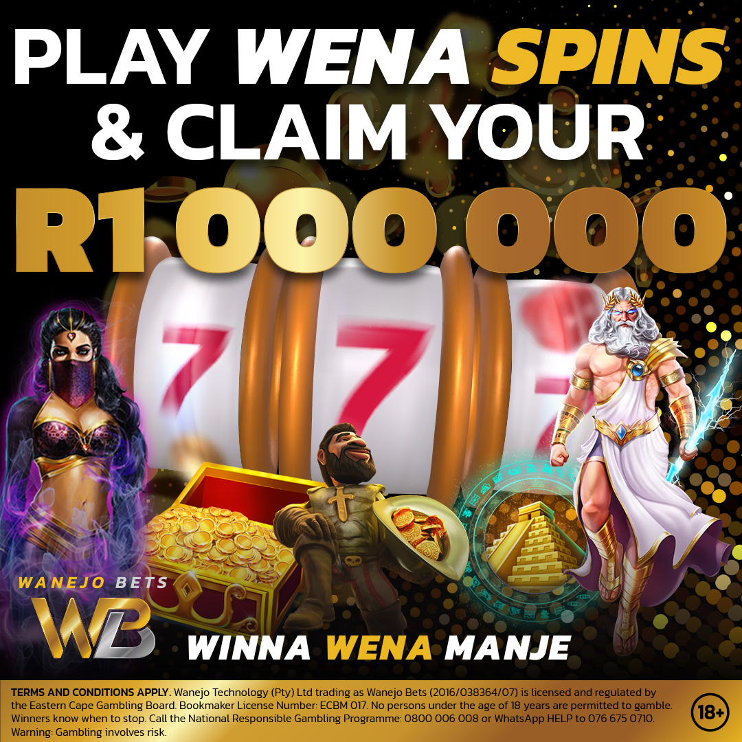 Take a chance on WENA SPINS & claim your R1 000 000 NOW💰

ow.ly/s8Ie50RkU7U

T's & C's Apply
#bigwins #winner #WanejoBets #betnow
