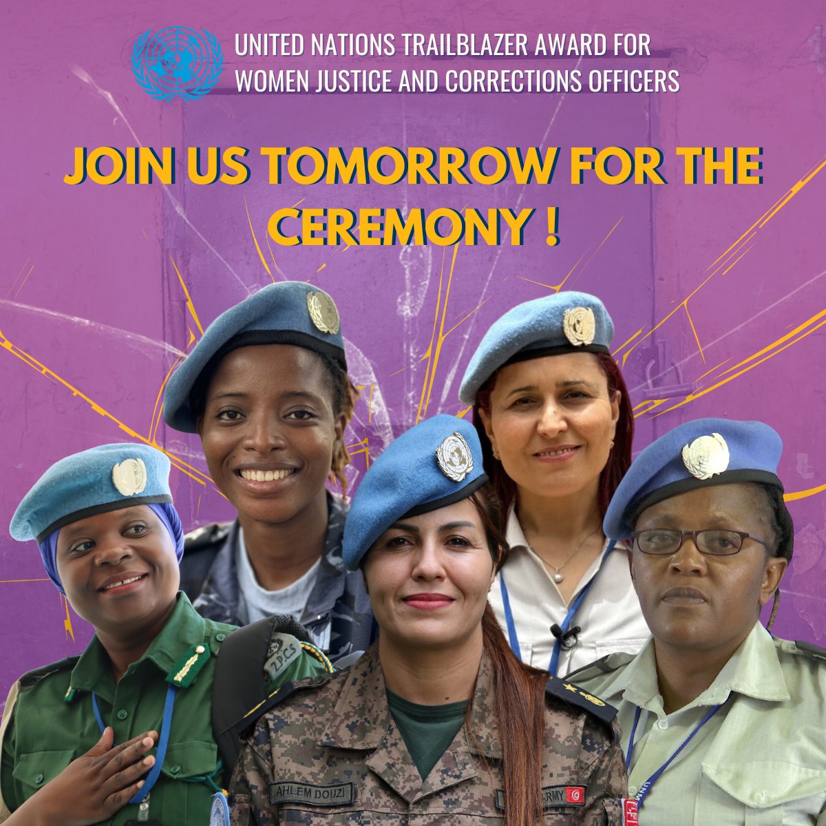 Join me tomorrow at 1:15 PM ET to honour remarkable #WomenTrailblazing in justice and corrections.⚖⚖️ The winner will be announced at the ceremony LIVE on @UNWebTV: webtv.un.org/en/asset/k1x/k… Let's celebrate their invaluable contributions to #peace & #security worldwide. #WTA2024