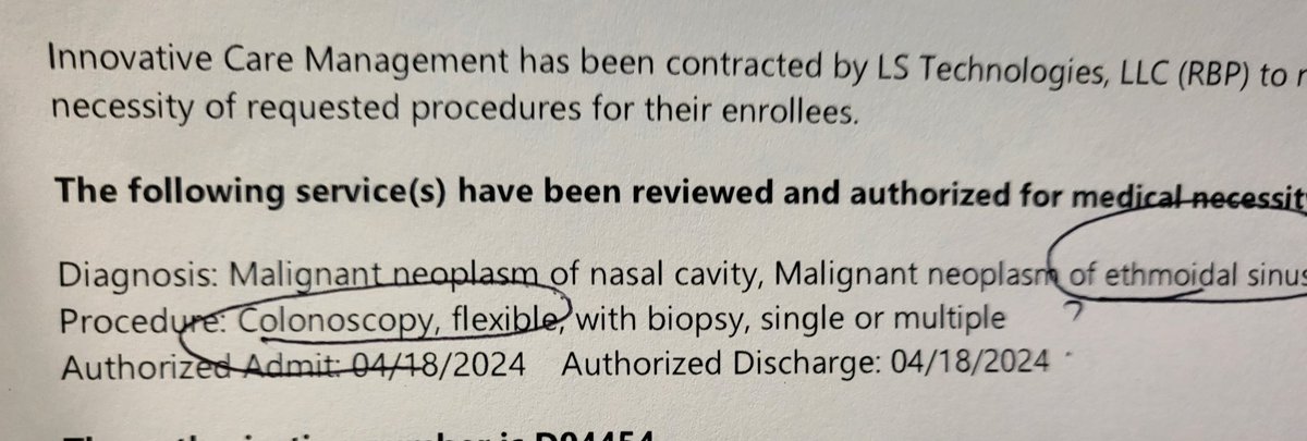 Then, I got authorization for a colonoscopy for ethmoid sinus but could not get approval for a colonoscopy for diarrhea, changes in bowel habits, and IBD patients. #respectmyprescription @AmCollegeGastro @CrohnsColitisFn