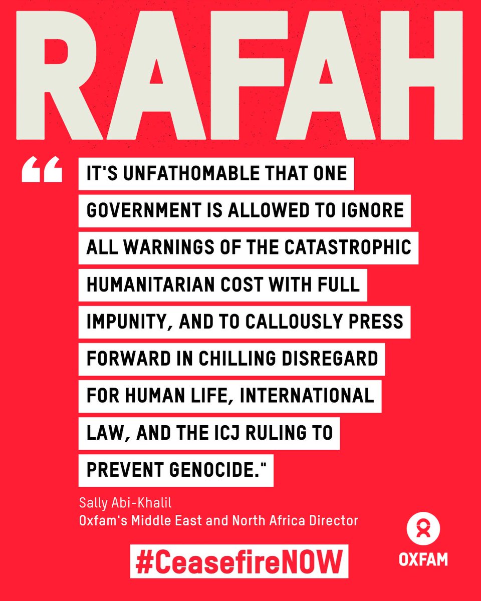 🆘 A Rafah offensive must not go ahead. The UK Government must do everything in its power to help STOP THE INVASION of #Rafah & avert a further humanitarian catastrophe. The UK needs to #StopSellingArms to Israel NOW.  The UK Government will be COMPLICIT as long as it continues…