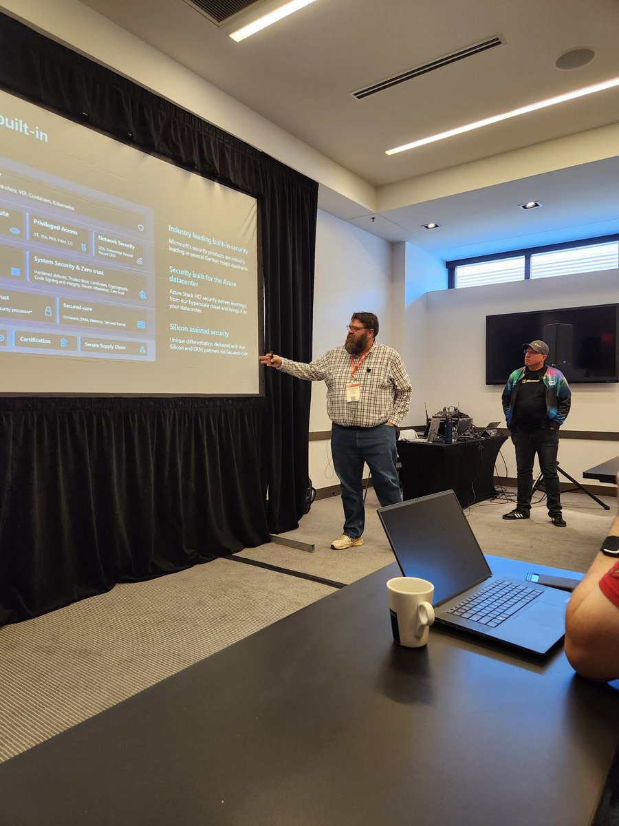 My good friend & MVP Kristopher Turner presents with Microsoft's @ChadErikLich on 'Navigating Hybrid and Multi-Cloud with Azure Stack HCI & Azure Arc' on the first day of #MMSMOA. ##mvpbuzz #kubernetes #K8 #adaptivecloud ##AzureHybrid #HCI