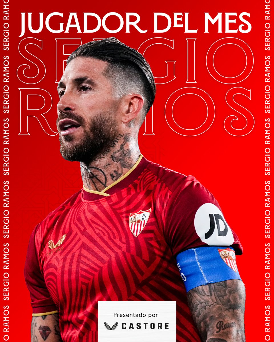 🏅 @SergioRamos , elegido jugador #Castore del mes de abril. 

¡Felicidades, Sergio! 👏🏻

#BetterNeverStops