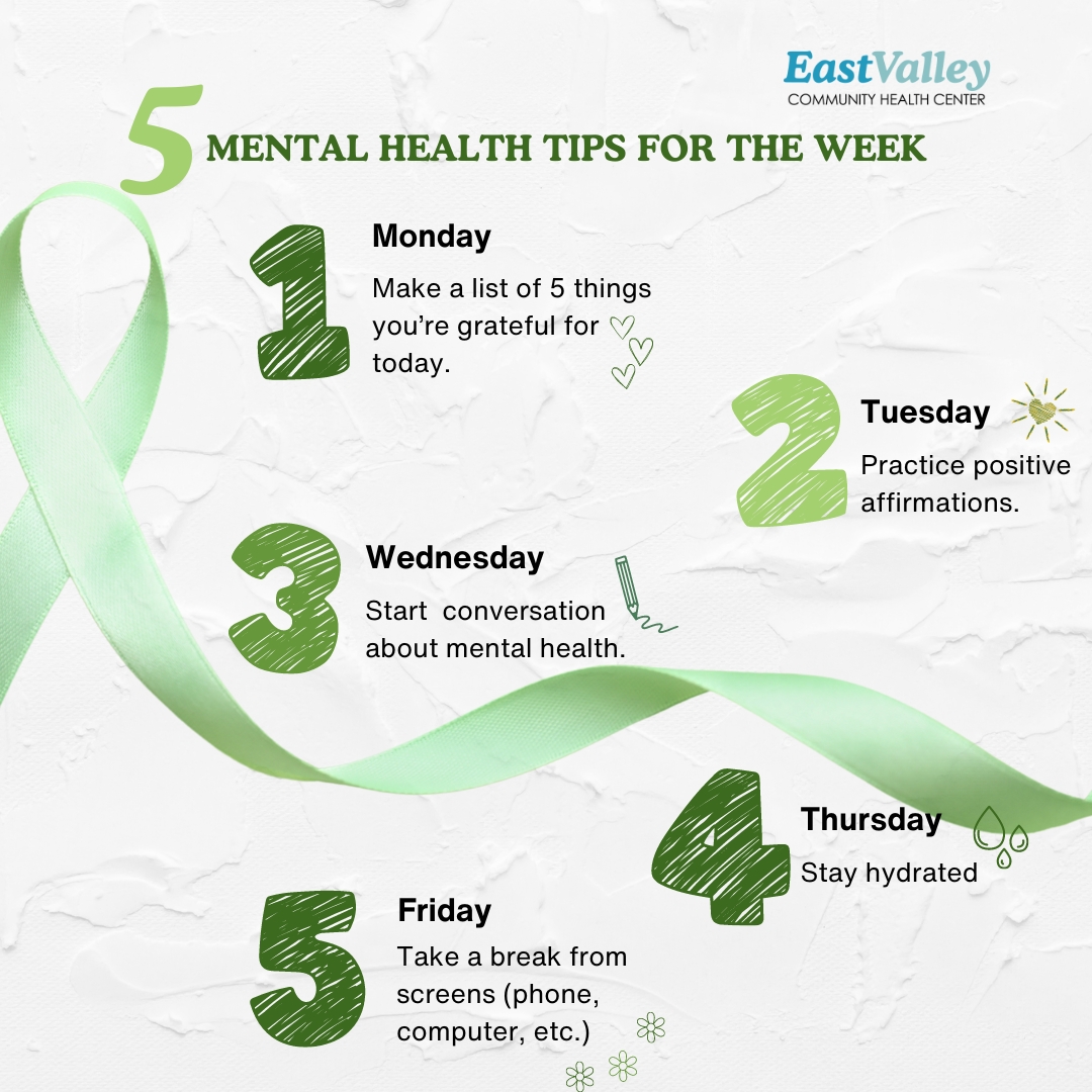 🌿 Small steps can lead to significant improvements: it's okay to prioritize yourself. Call us today: (626) 919-4333 ext. 2337💚#MentalHealthTips #MentalHealthMonth #MentalHealthAwareness #evchc #health #EastValleyCHC #healthcare #WestCovina #Pomona #Covina #LaPuente #ElMonte