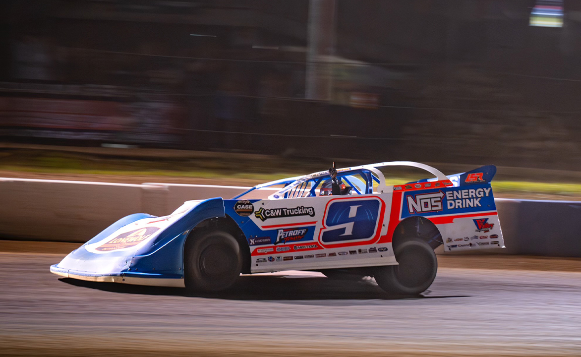 With checkered flags in the air @Nick_Hoffman2 takes the win at @WoOLateModels Case Construction race. Congratulations on winning the largest purse of your career. Eibach Springs, 'Engineered To Win'.