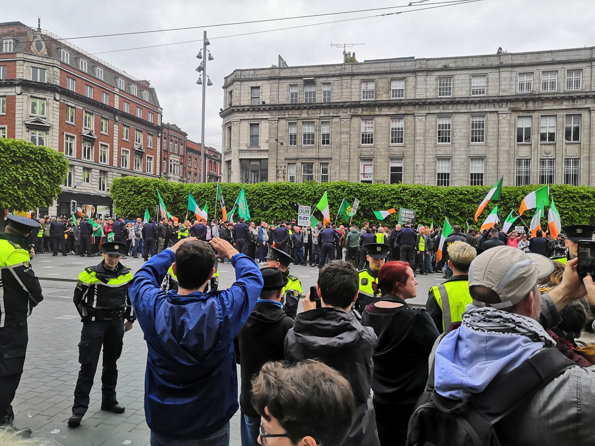 Lumidria's tweet photo. In Dublin for a counter protest against nazi cunts. Ireland is for all. https://t.co/QVV0F05lv6