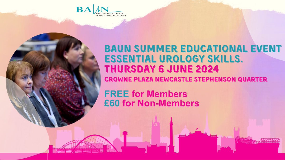 1 Month to go until the BAUN Summer Educational Event – #EssentialUrologySkills BAUN Members can register for FREE to join us in Newcastle on the 6th of June, non-members are also welcome with registration at £60 including VAT. Register now 👉buff.ly/3Je3FX0