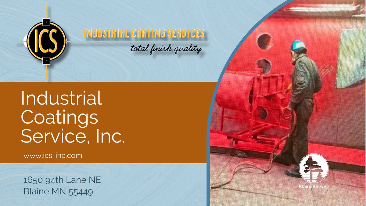 Small Business Month continues! Blaine celebrates local businesses all month long by spotlighting their profiles. Today: Industrial Coatings Service, Inc. Specializing in protective and decorative finishes for metal products. Visit ics-inc.com for more!