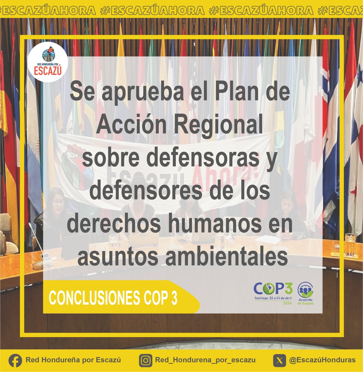 #COP3 | La Tercera Conferencia de Las Partes sobre el Acuerdo de Escazú ha finalizado su jornada en Santiago de Chile este 2024

¿Qué nos dejo esta COP? Danos tu opinión
👇👇👇👇