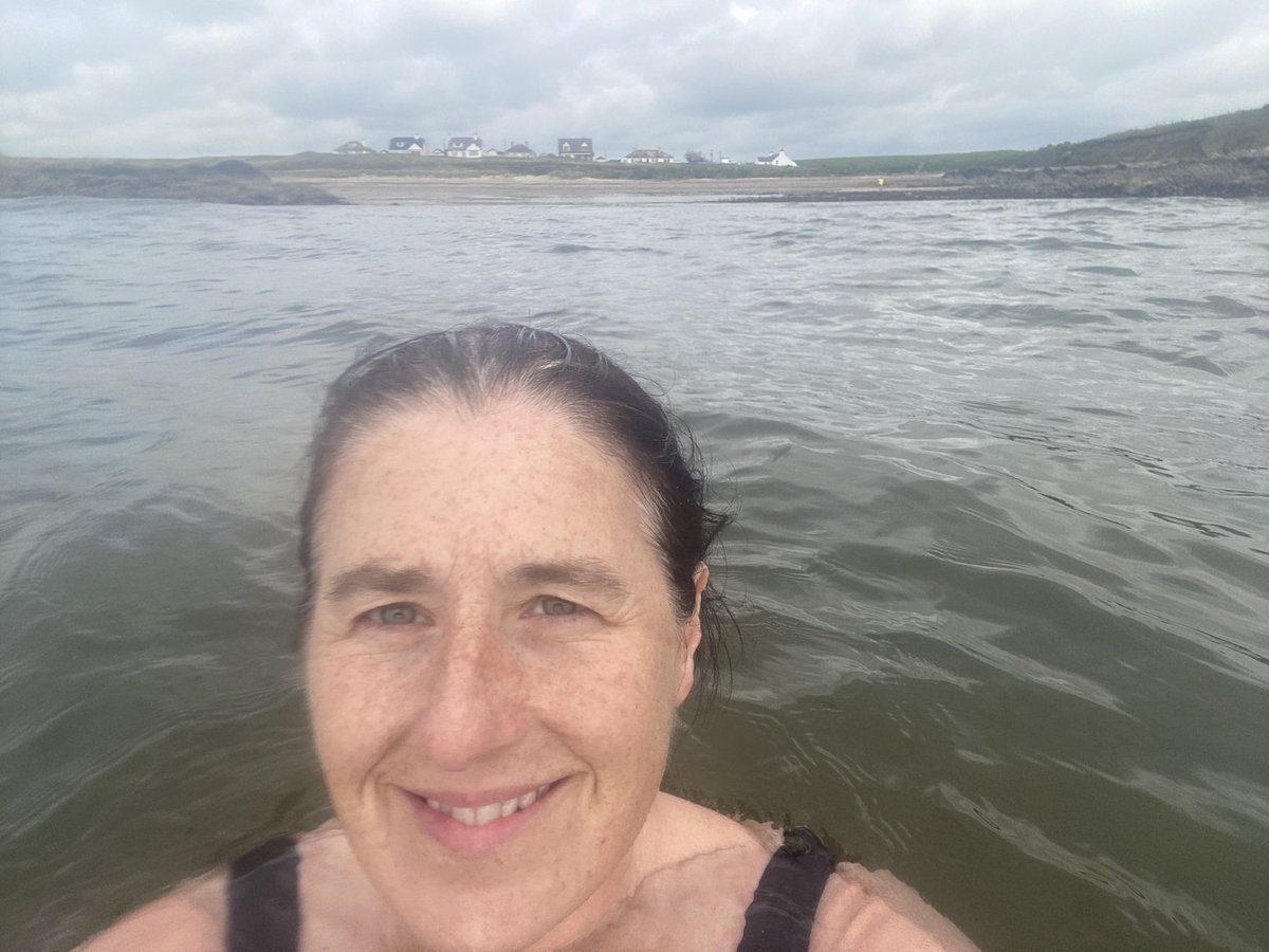 So after my run I headed out to Porth Nobla for a refreshing dip 😃🌊 It was low tide so it felt like I was miles from the shore! #Seaswimming #Anglesey