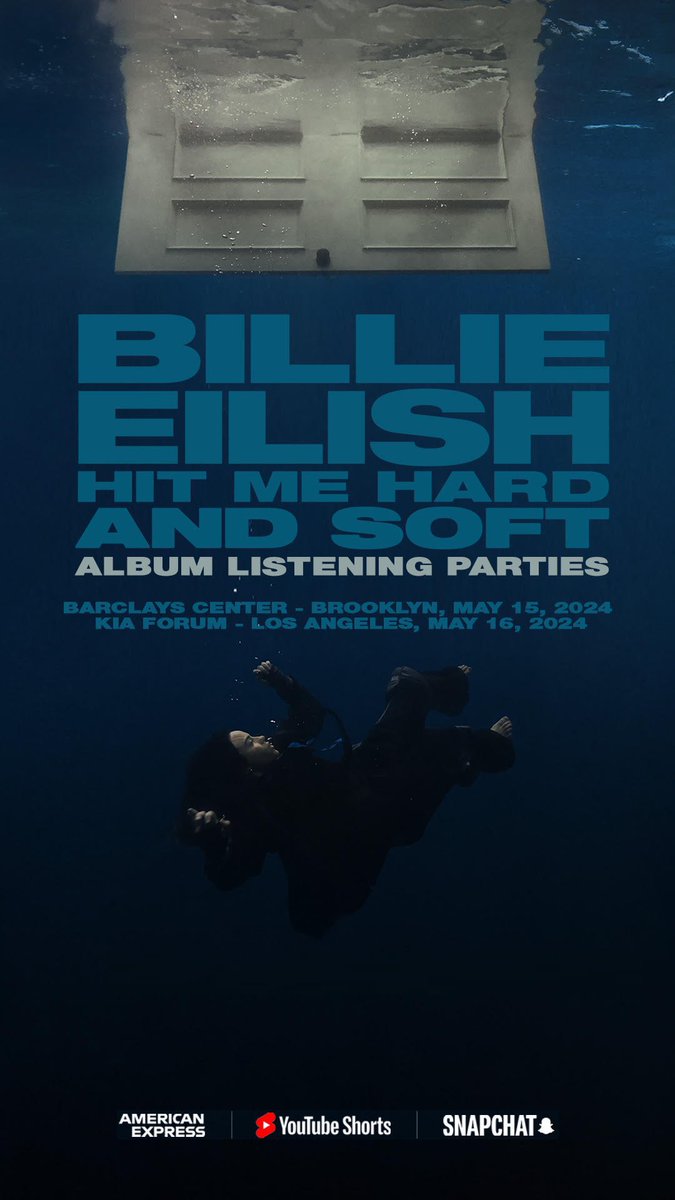 🚨MEU DEUS! Billie Eilish anuncia listening party de “HIT ME HARD AND SOFT”, em NY e LA, na presença dela e Finneas.