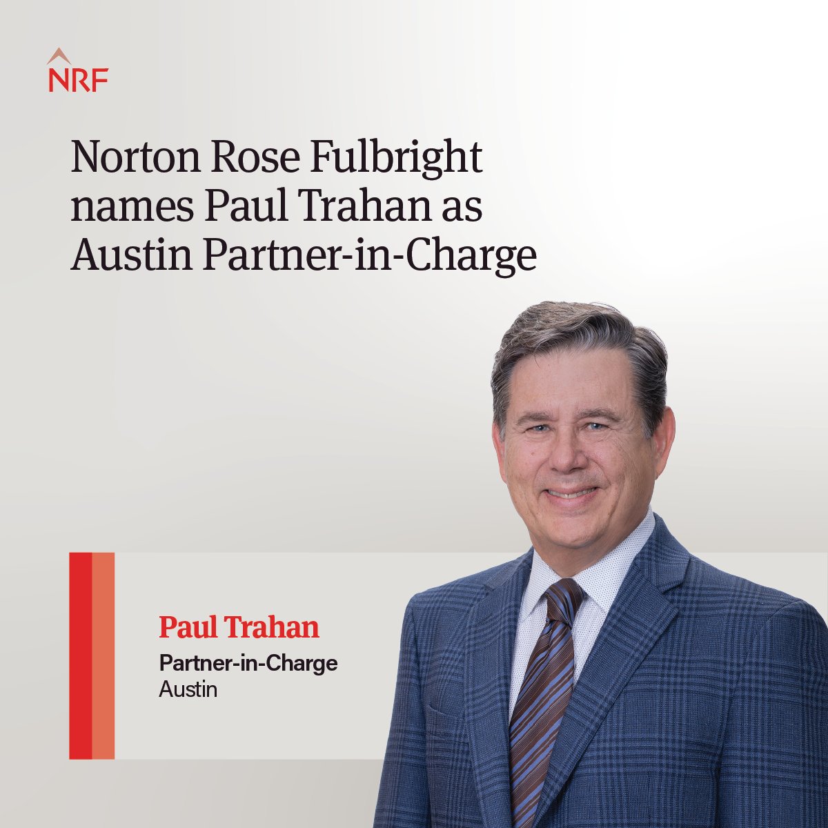 We’re excited to announce that Paul Trahan has been appointed as the Partner-in-Charge of our Austin office. ow.ly/RQ1j50RxmeG