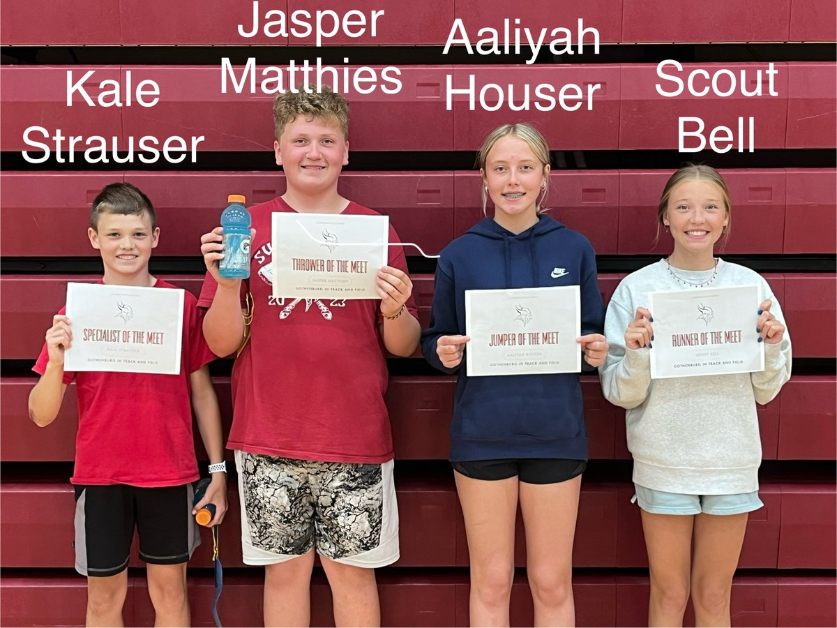 nrubenthaler's tweet image. Another week of great competition helps us recognize the 4 athletes below. JH track knows that is takes grit to go after personal goals, these four have that GRIT! Keep working, Swedes! #athletesofthemeet @GBurgSwedes @SwedesAD @TillerMargaret @SwedeImpact