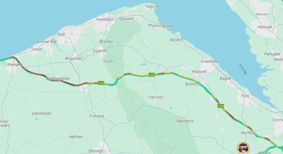 🚘 Congestion 🚘

📍 #A55 Eastbound J23 Llanddulas - J34 Ewloe.

Allow additional time for your journey. ⌚