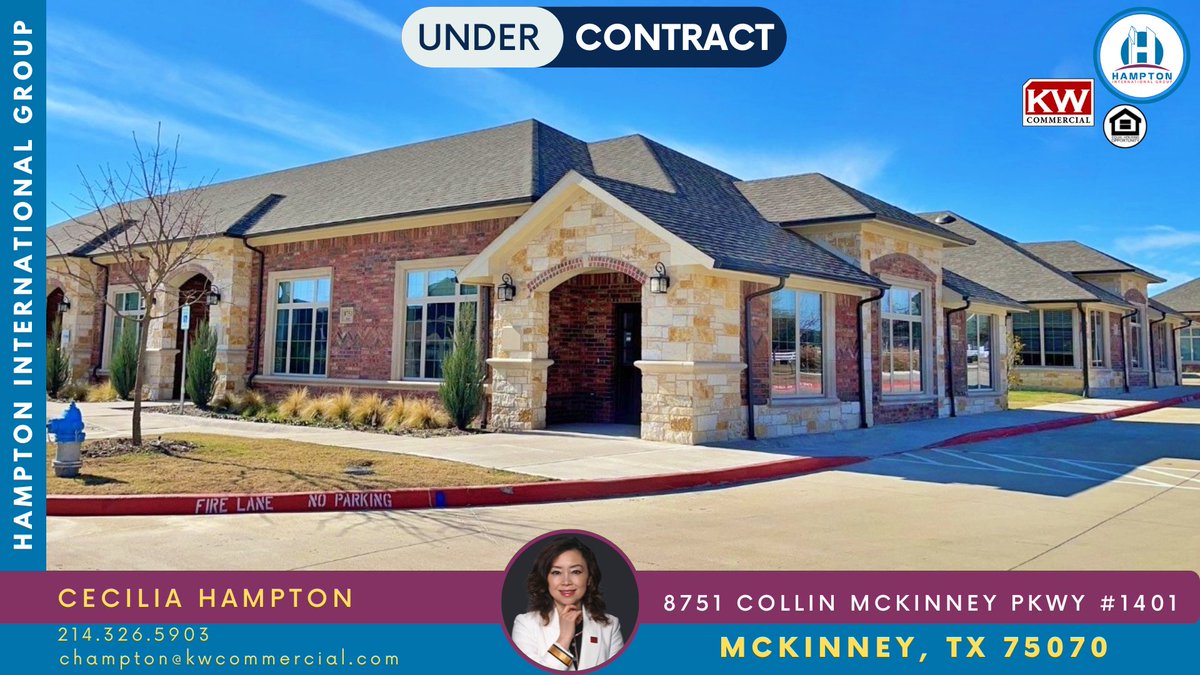 Hampton International Realty / Development
May 6, 2024 | Under Contract
Cecilia Hampton, CCIM
8751 Collin McKinney Pkwy #1401 McKinney, TX 75070
#HamptonLegacy #HamptonInternational #KWAllen #UnderContract #CeciliaHampton