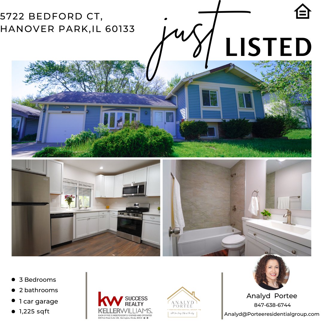 Introducing a charming rental opportunity at 5722 Bedford Ct, Hanover Park, IL🏡 This lovely split-level home is perfect for those seeking a blend of comfort and convenience.

#justlisted#cookcountyrealestate#brandnew#rentalincome#HanoverPark#newlisting#realestate#rentalexperts