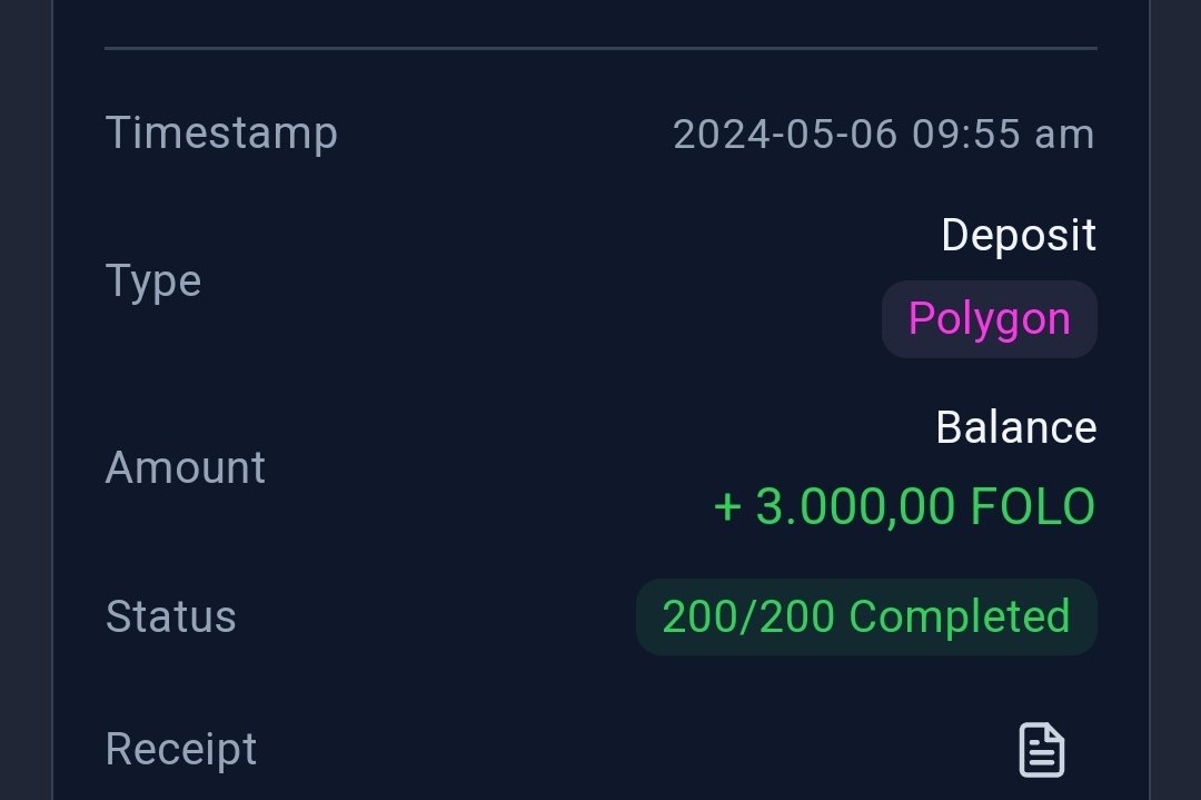 I received 3000 $Folo today for completing a few tasks. Thank you for that🚀🚀

@AlphaImpact_fi 
#PolygonCommunity