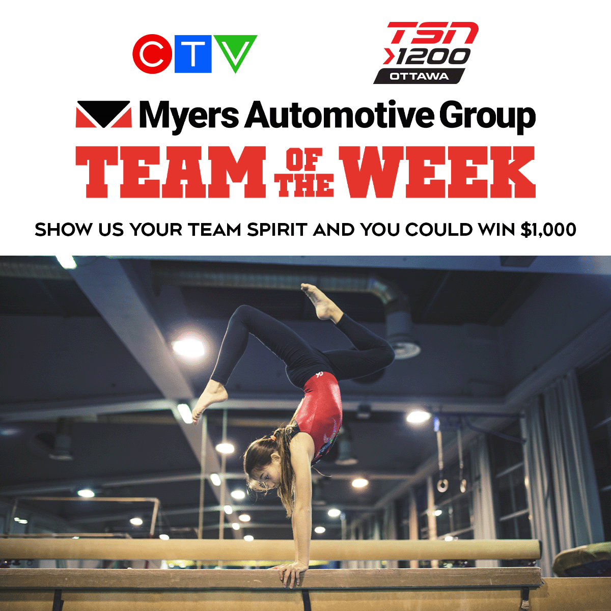 📢 Your team’s spirit could win you $1000! CTV Ottawa & TSN 1200 want YOU to be the @MyersAutoGroup Team of the Week! We’ll select a $1000 weekly winner + your team will join Myers Automotive Group live on CTV News at 6 to pick up your prize! 📲 tsn.ca/radio/ottawa-1…