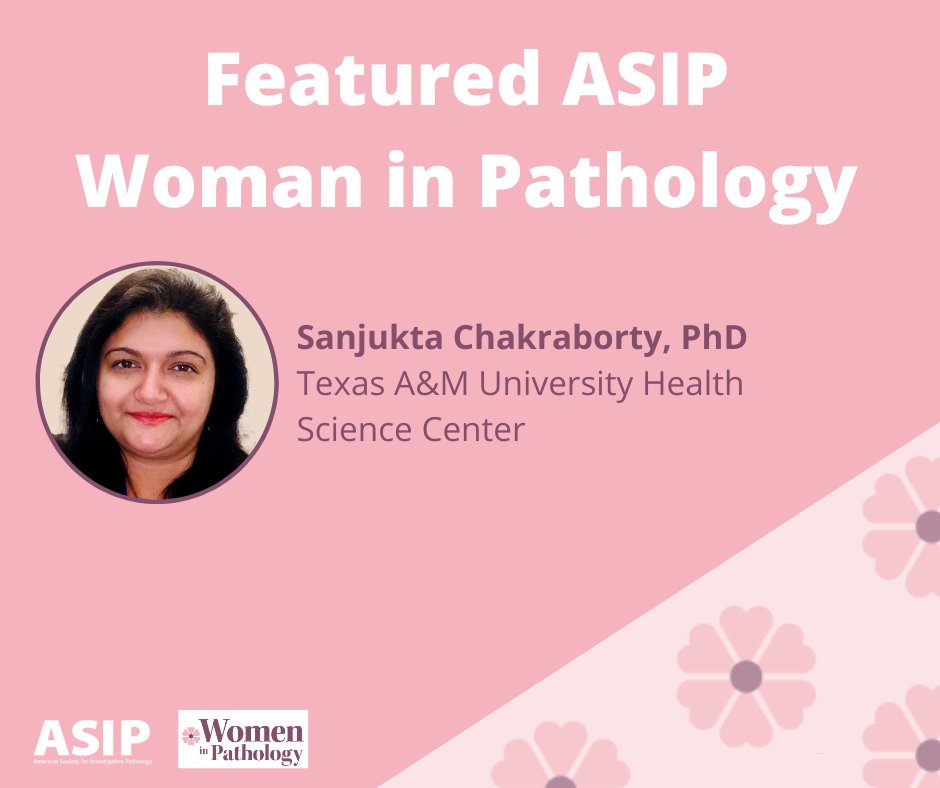 Meet @ASIPath #member and today's featured #WomanInPathology Dr. Sanjukta Chakraborty! Dr. Chakraborty is an Assistant Professor @TAMUHealth. In 2023, she was a recipient of the ASIP Fred Sanfilippo Visiting Lectureship Program Award. Read her full bio loom.ly/C-dgWaU