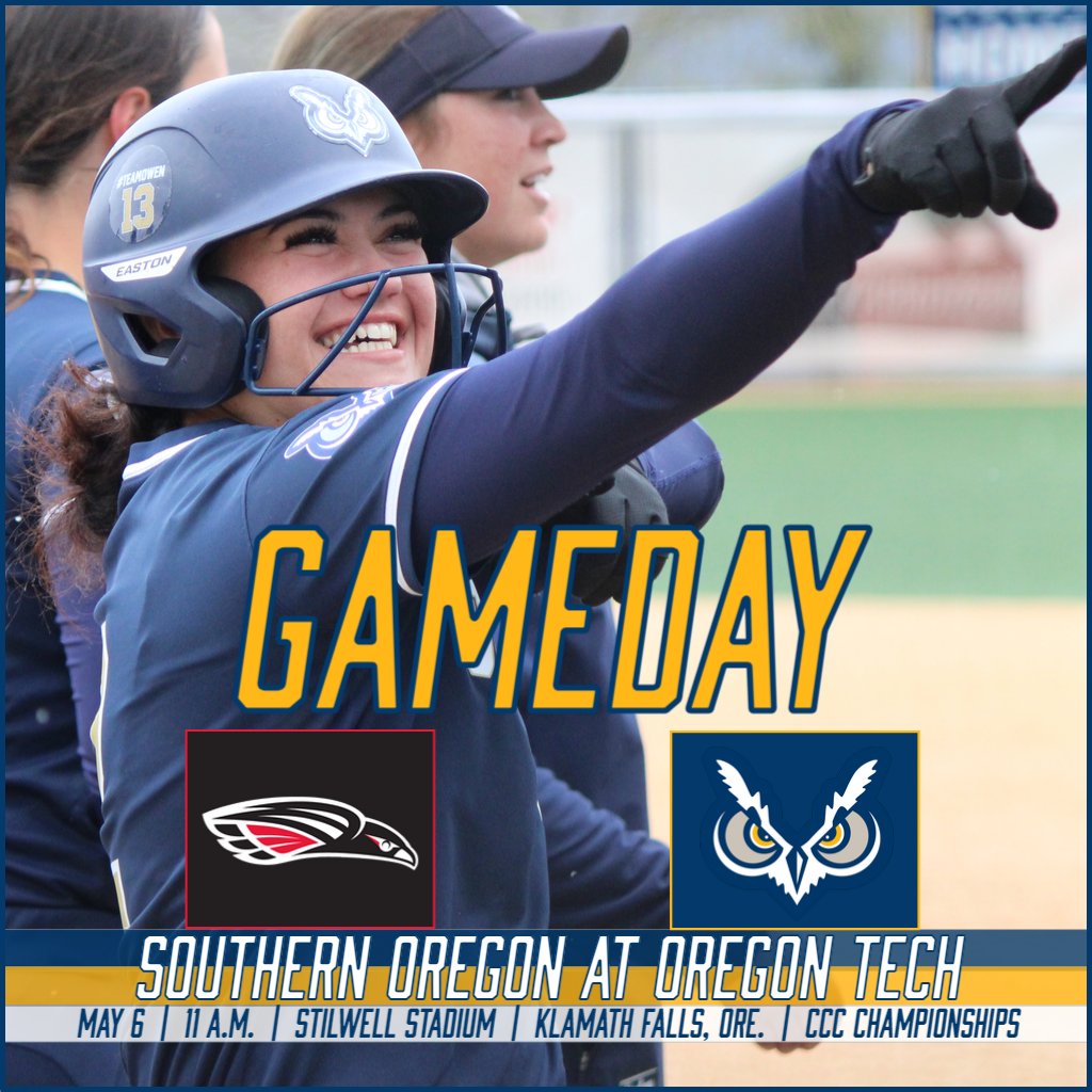 CHAMPIONSHIP MONDAY - final day of the CCC Softball Championships opens with @oitsoftball meeting rival Southern Oregon at 11 a.m., with the winner facing EOU in the title game at 1:30 STATS: oregontechowls.com/sidearmstats/s… WATCH: portal.stretchinternet.com/oit/ RADIO: streamdb5web.securenetsystems.net/cirruscontent/…