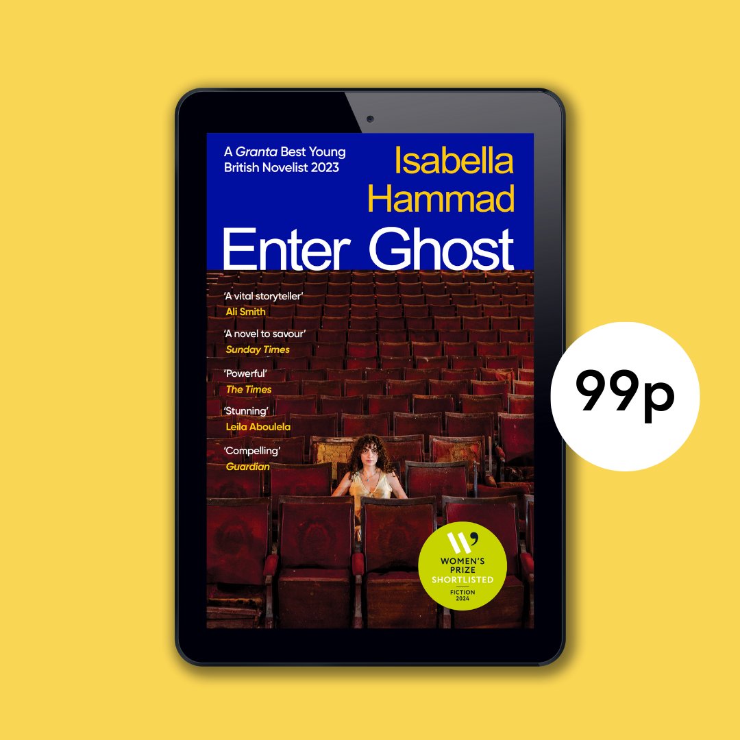 It's shortlisted for this year's @womensprize and today ENTER GHOST by Isabella Hammad is a Kindle Daily Deal for just 99p: amzn.to/448cHi6