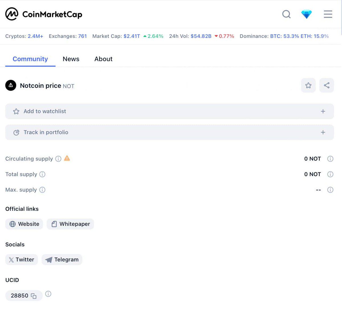 Could May be the month of Notcoin's debut? Their recent listing on Coinmarketcap hints at potential progress. Stay tuned for updates! #Crypto #Notcoin #Coinmarketcap #Cryptocurrency #Blockchain #Altcoins #Launch #Investment #CryptoProjects #CryptoNews