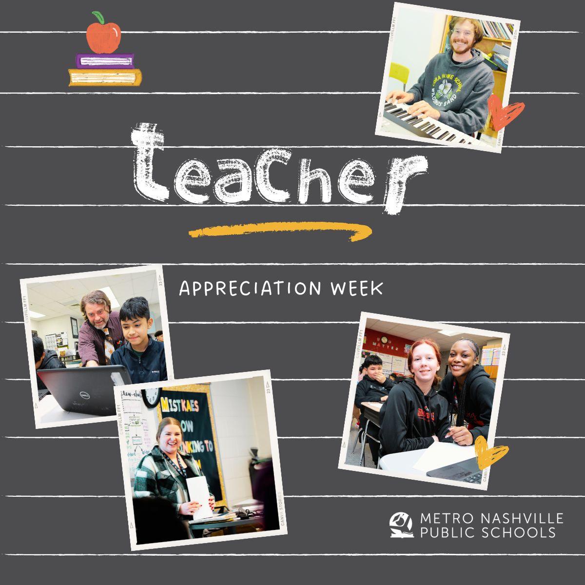 It’s #TeacherAppreciationWeek, but we know every day is Teacher Appreciation Day. Thank you, #TeamMNPS Every.Single.Day. Really. Really. Really. Your commitment to students extends well into their lives. #EveryStudentKnown 🍎💙💛