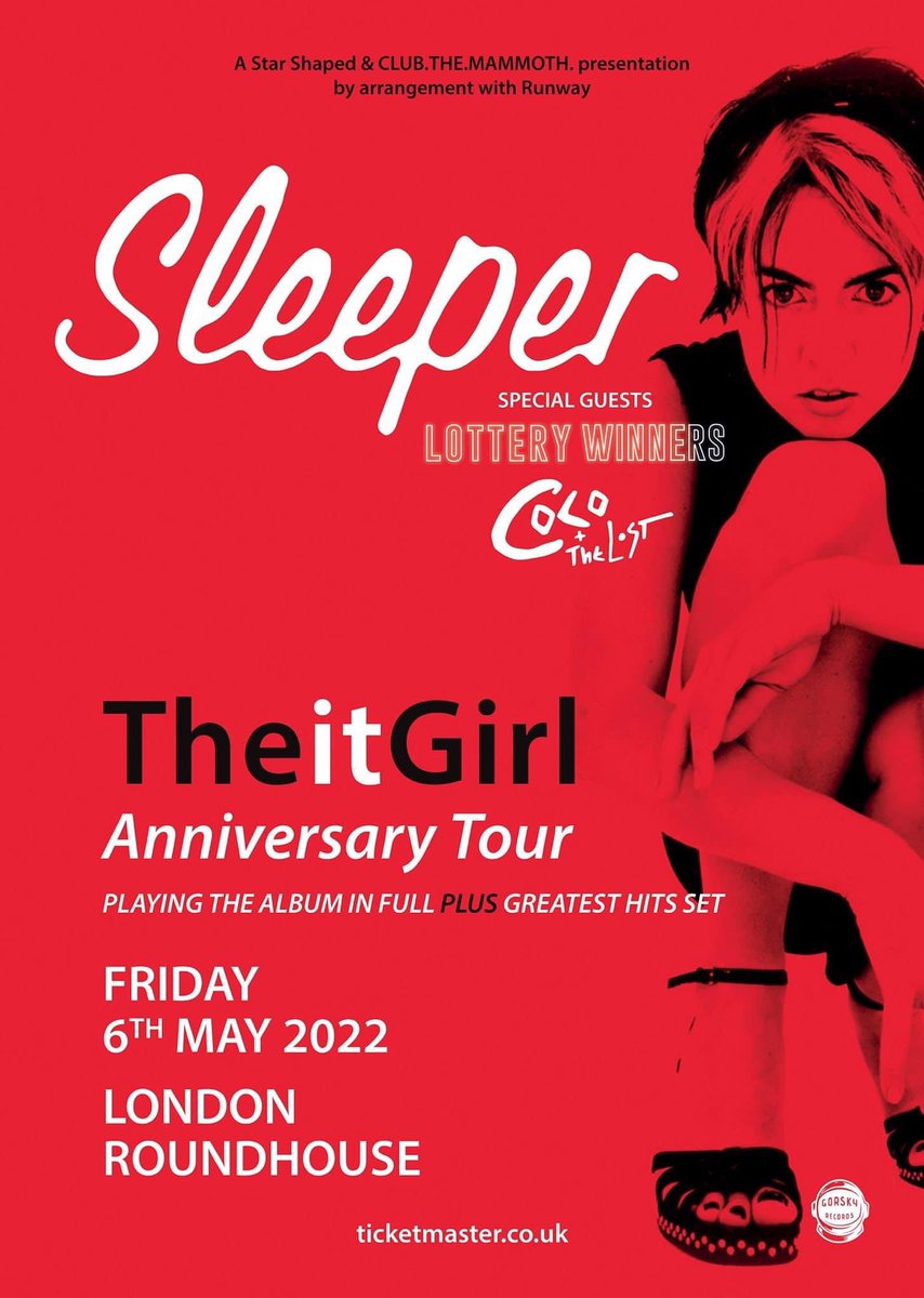 And who was lucky enough to join us on this night in 2022? Marking the anniversary release: Star Shaped presents… Sleeper - The it Girl and Lottery Winners at the frankly magnificent Roundhouse, London 🙌