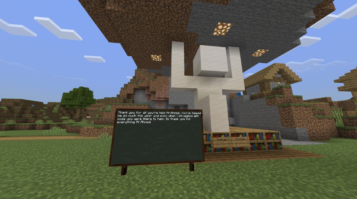 Happy #TeacherAppreciationWeek! One of my students surprised me with this this build in #MinecraftEdu.